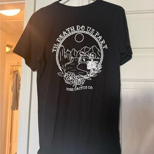 Black Tee with White Graphic by Pink Cactus Co.